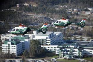 DHART flying over Dartmouth-Hitchcock Medical Center